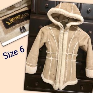 Girls size 6 faux shearling coat
